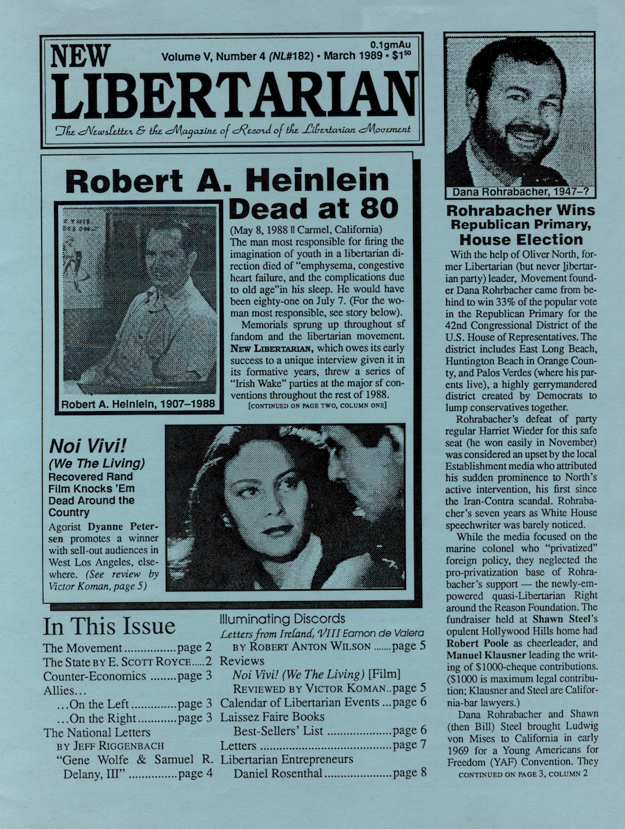 Cover of New Libertarian: The Newsletter Volume 5 Number 4 (NL185)