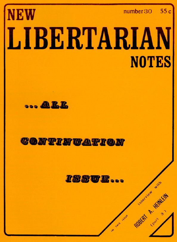 Cover of New Libertarian Notes Volume 2 Number 30