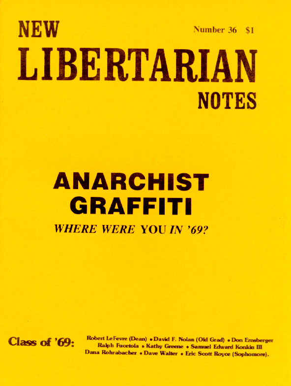 Cover of New Libertarian Notes Volume 2 Number 36